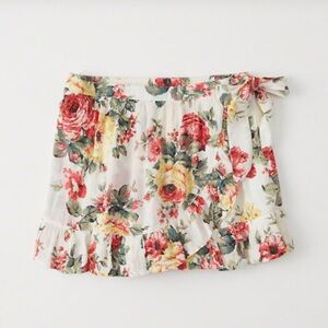 Abercrombie & Fitch Floral Mini Skirt - Red and Yellow
